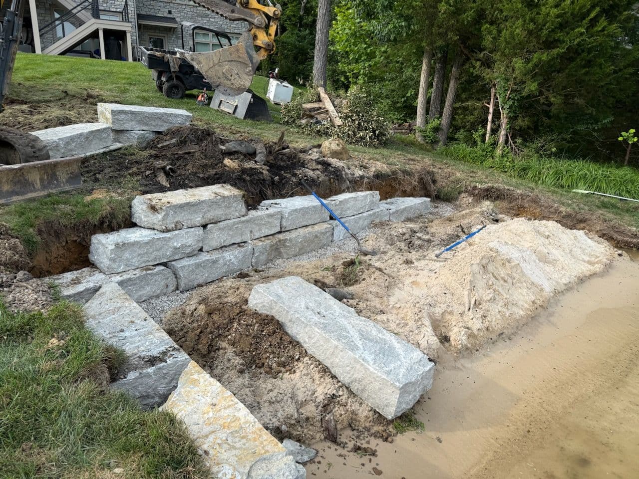Natural Stone Retaining Wall Transformation image