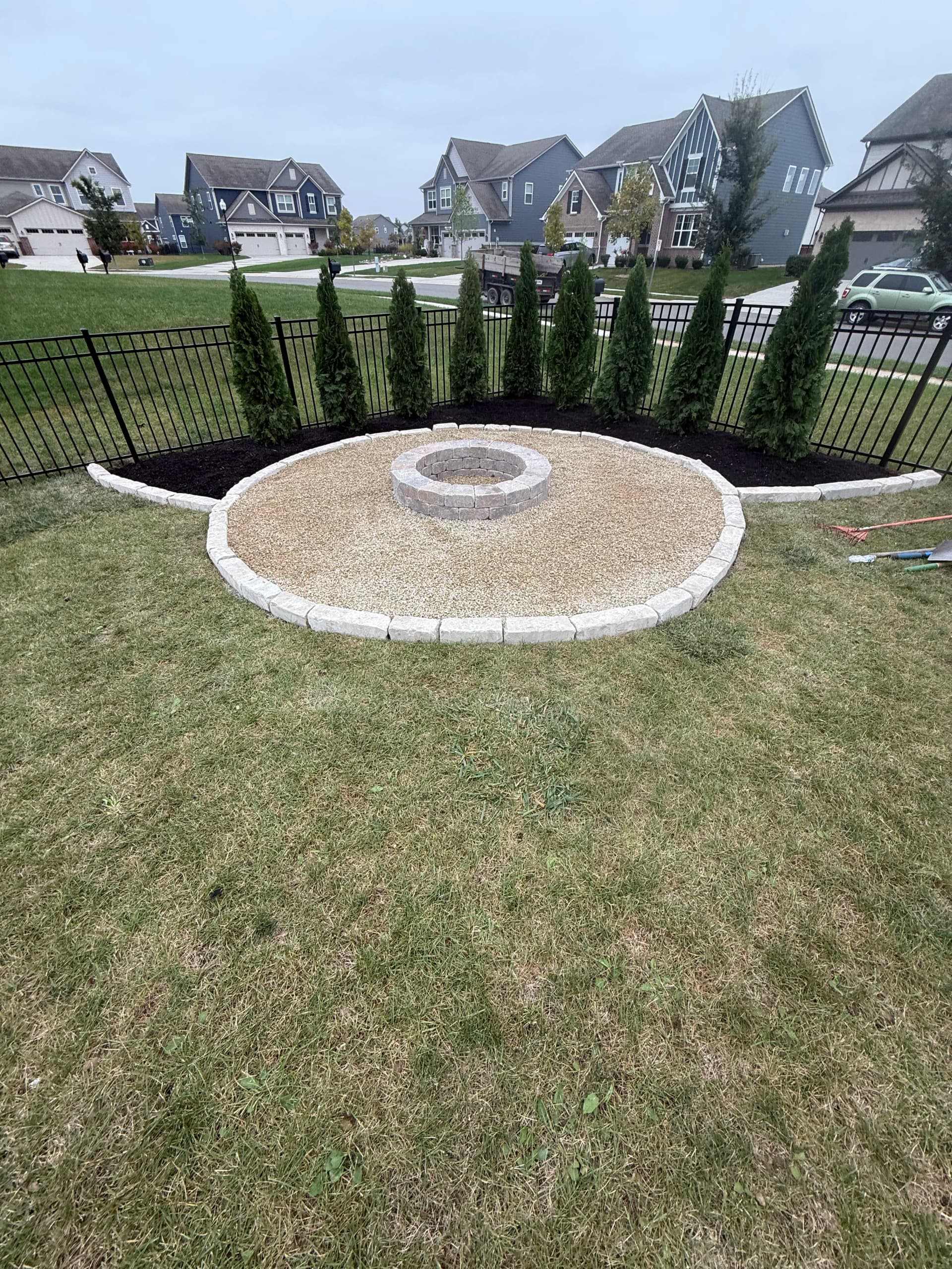 Fire Pit and Planting Installation in Fishers image